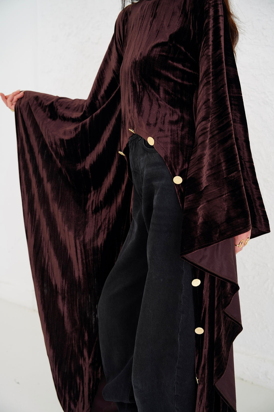 The Golden Button Velvet Blouse - PRE ORDER