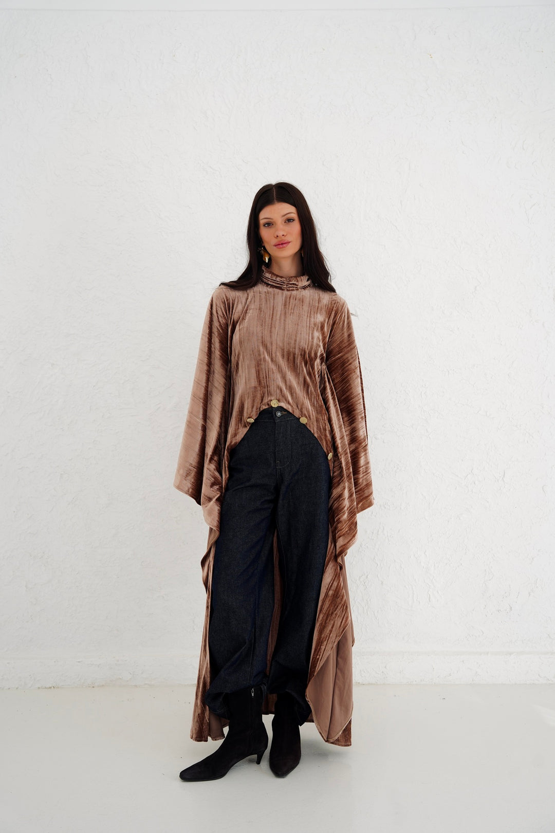 The Golden Button Velvet Blouse - PRE ORDER