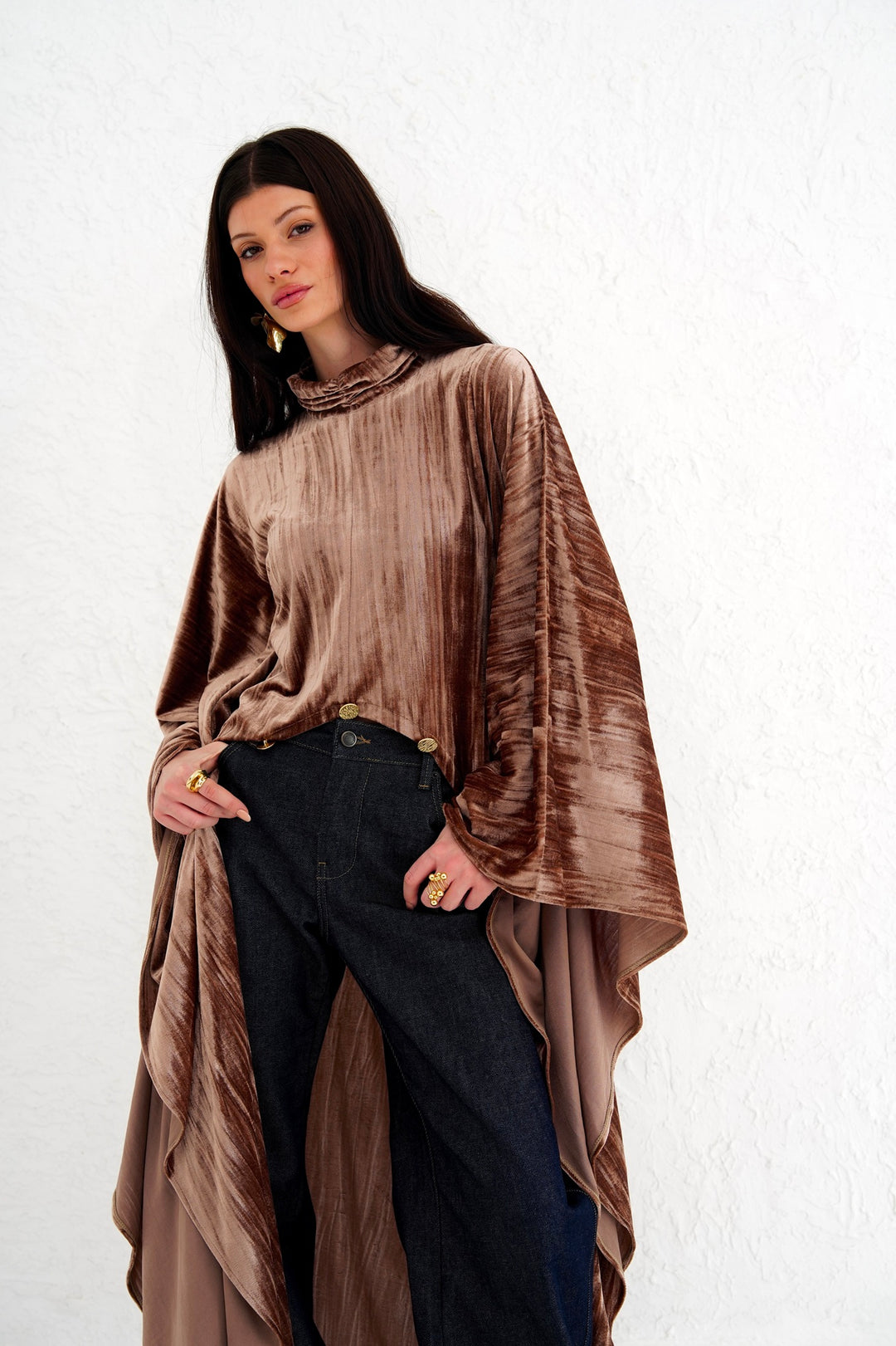 The Golden Button Velvet Blouse - PRE ORDER