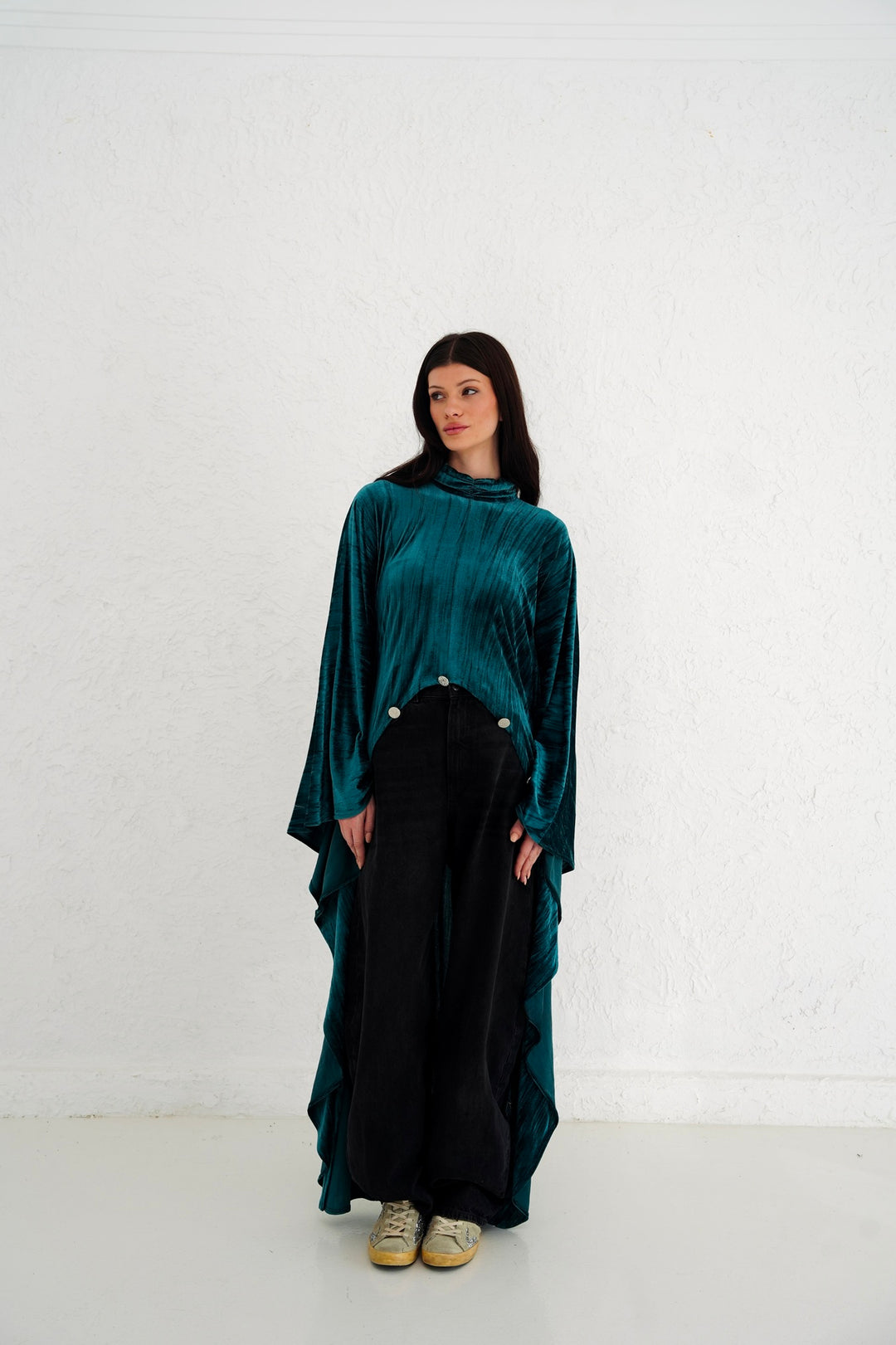 The Golden Button Velvet Blouse - PRE ORDER