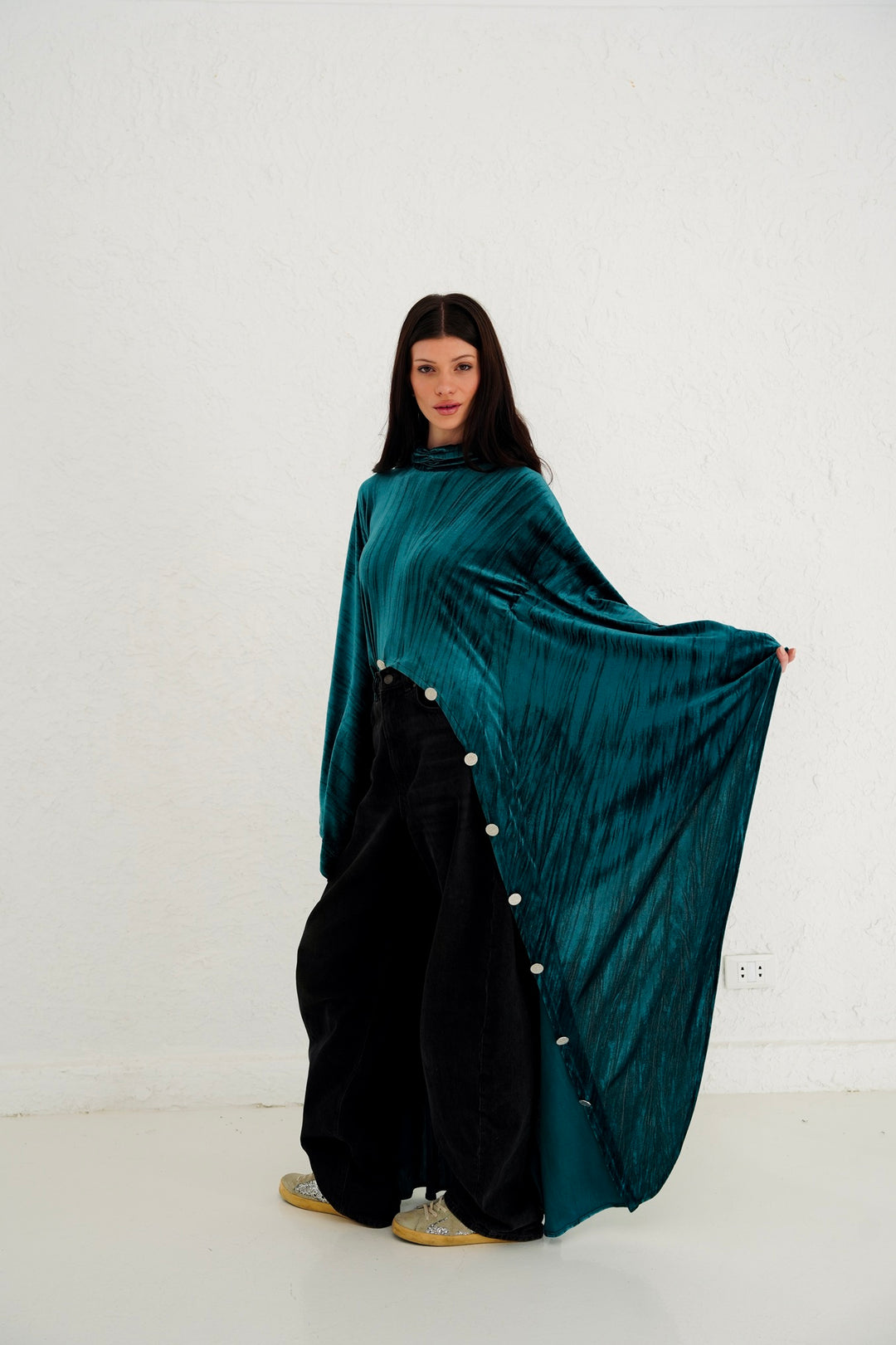 The Golden Button Velvet Blouse - PRE ORDER