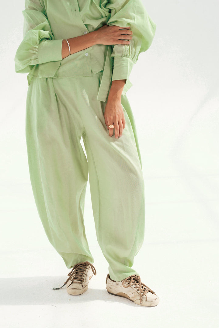 Linen Barrel Pants