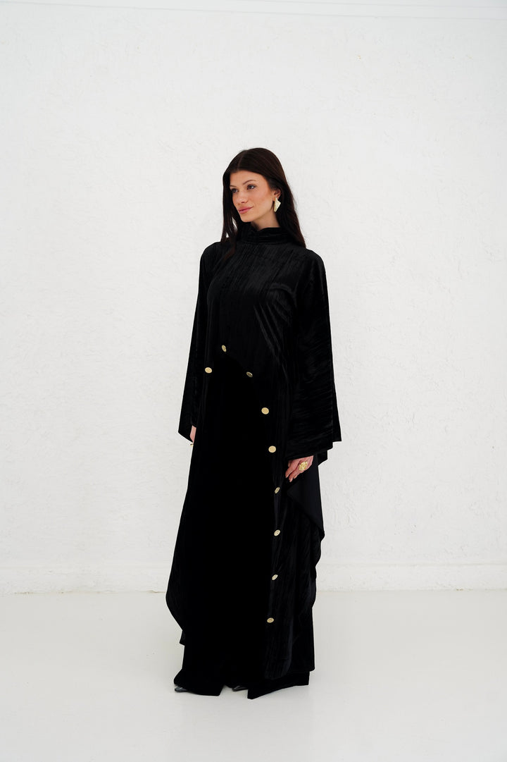 The Golden Button Velvet Blouse - PRE ORDER