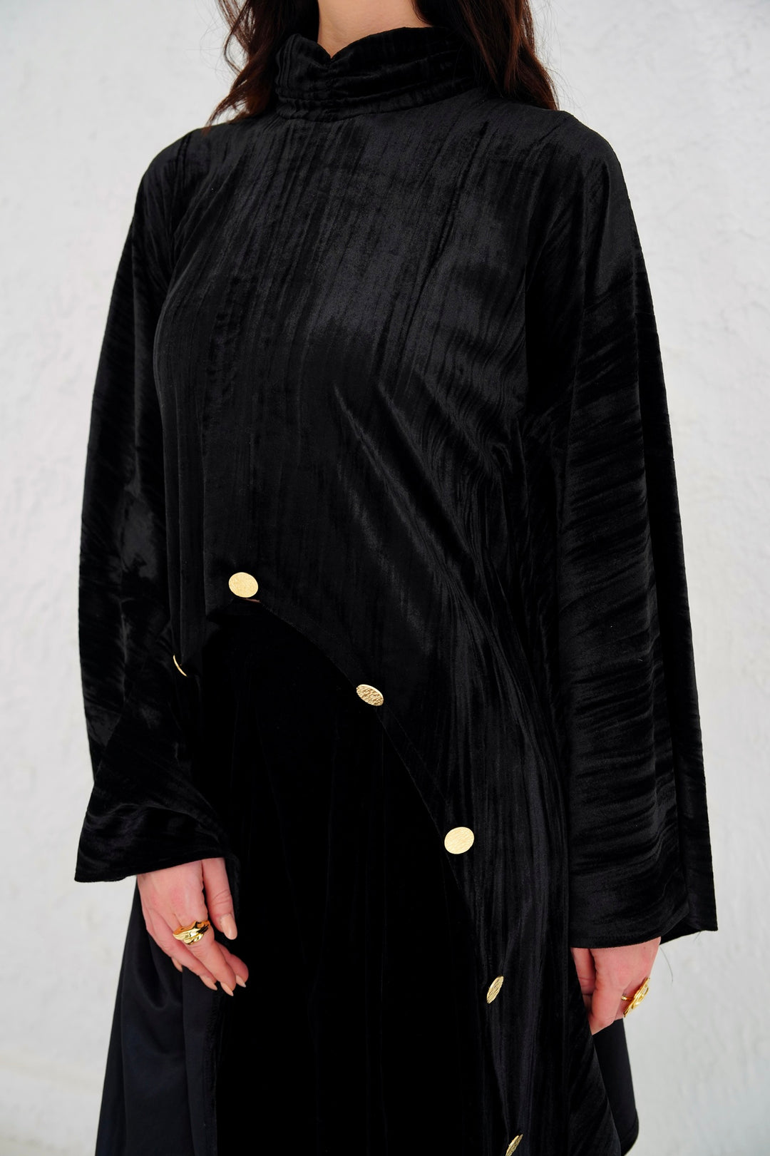The Golden Button Velvet Blouse - PRE ORDER