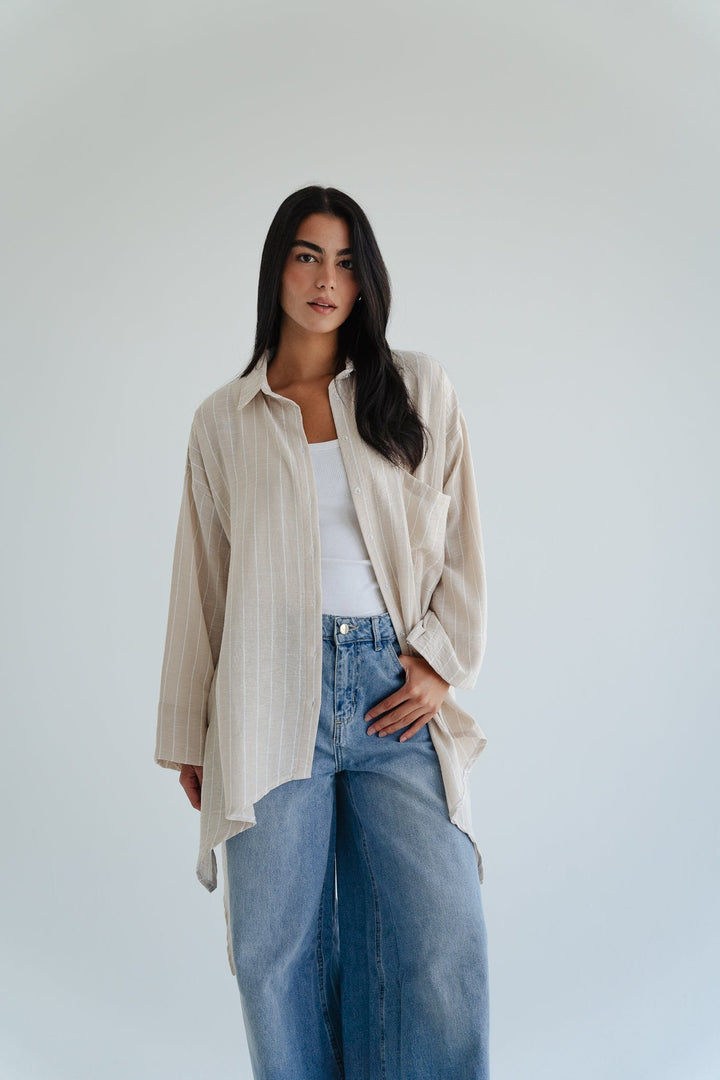 Soft Stripe Oversized Shirt