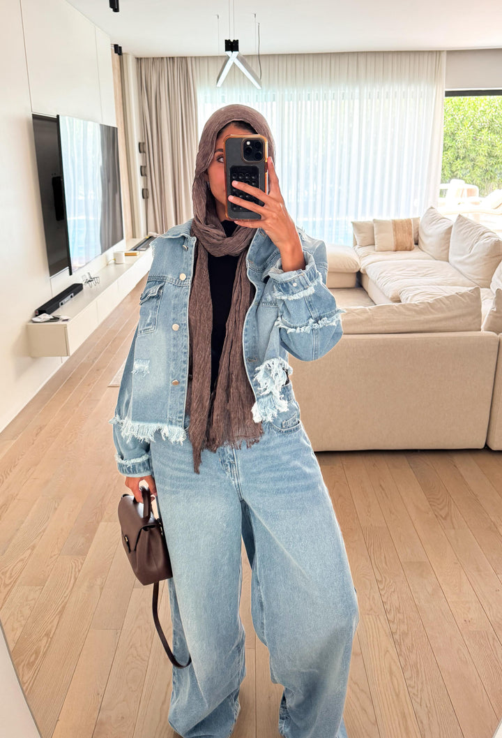 Cropped Fringy Denim