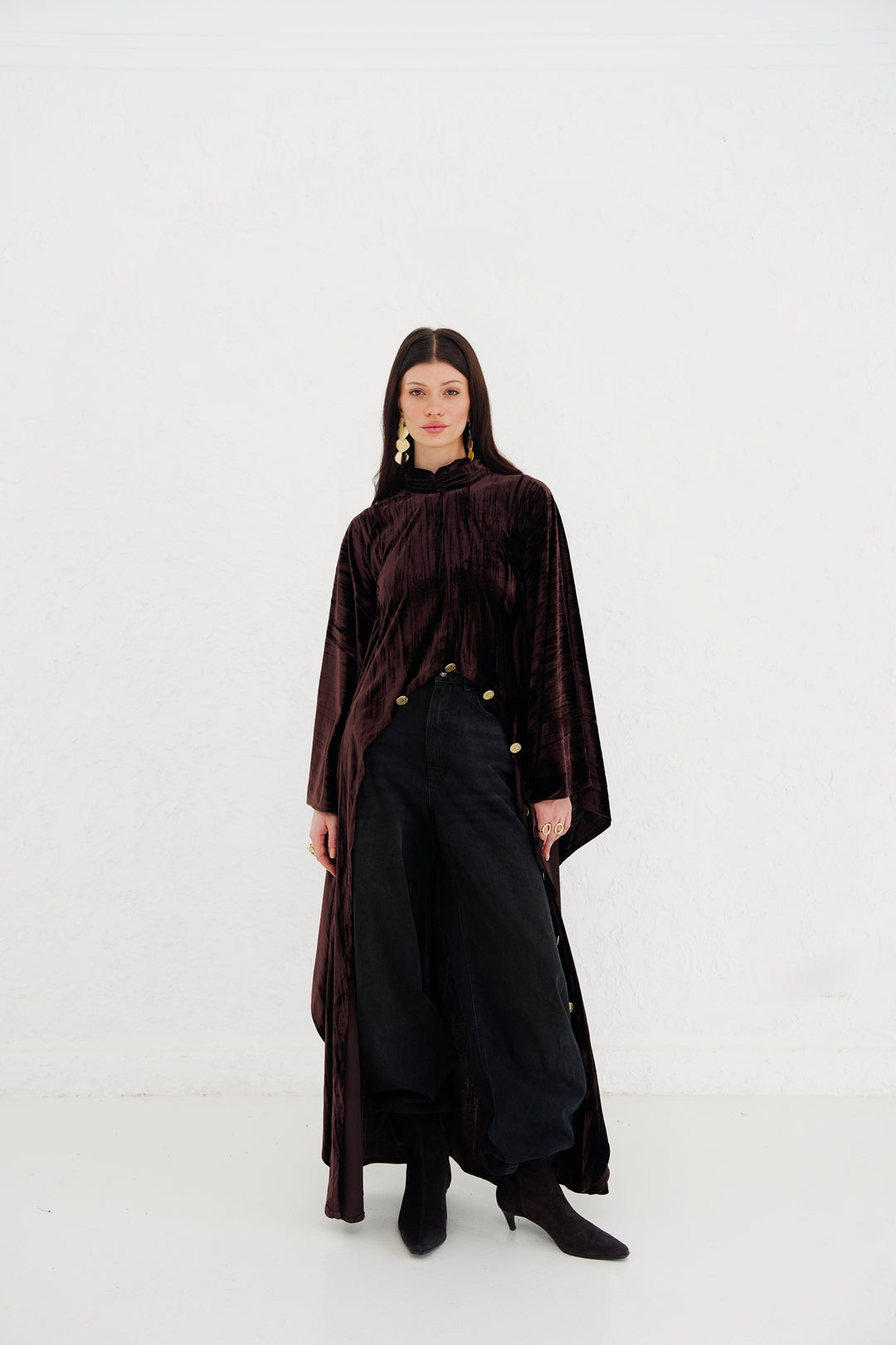The Golden Button Velvet Blouse - PRE ORDER