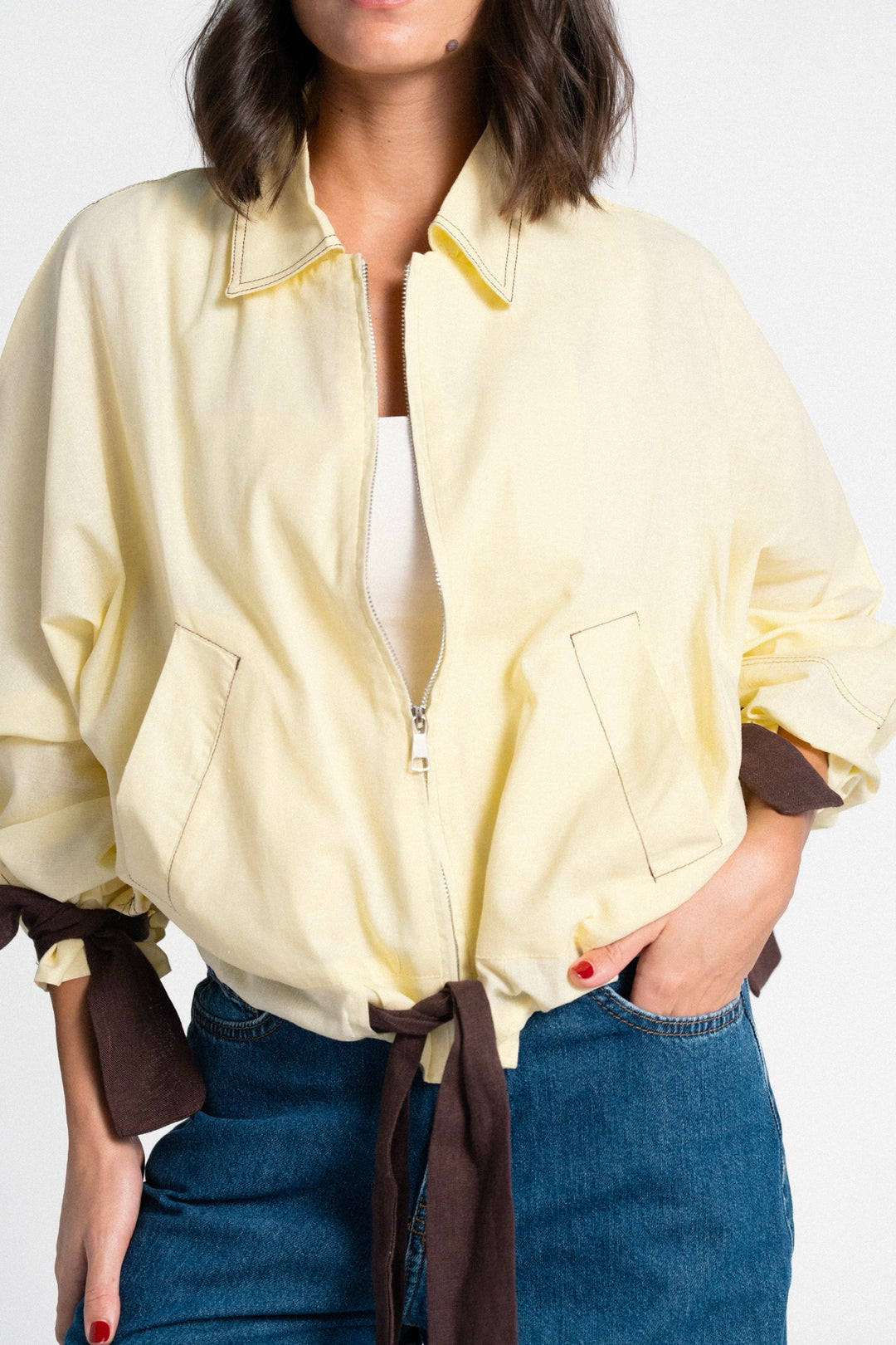 The Dual Tone Zipper Jacket - Yellow