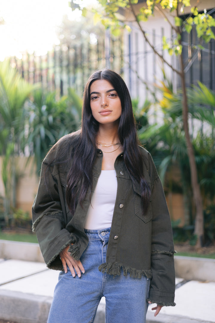 Cropped Fringy Denim
