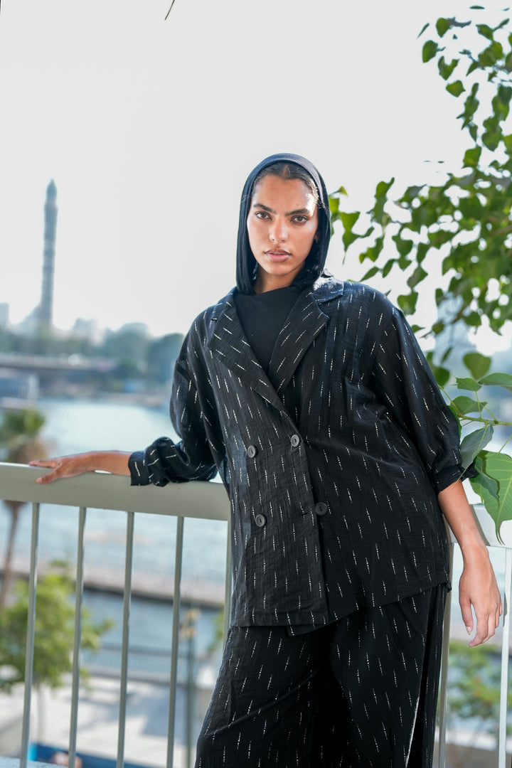 Starlight Shimmery Blazer - Black