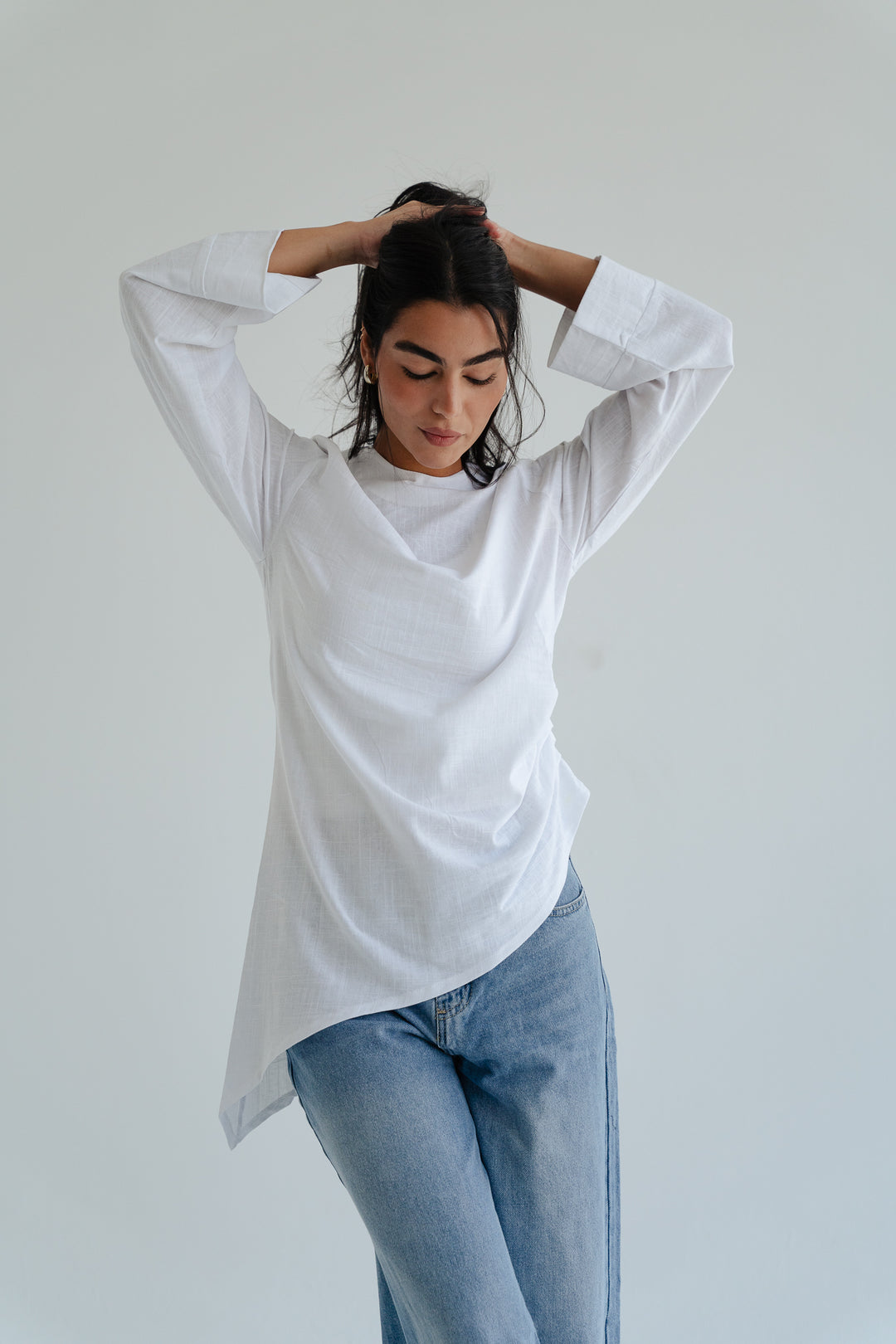 Side Drape Linen Top