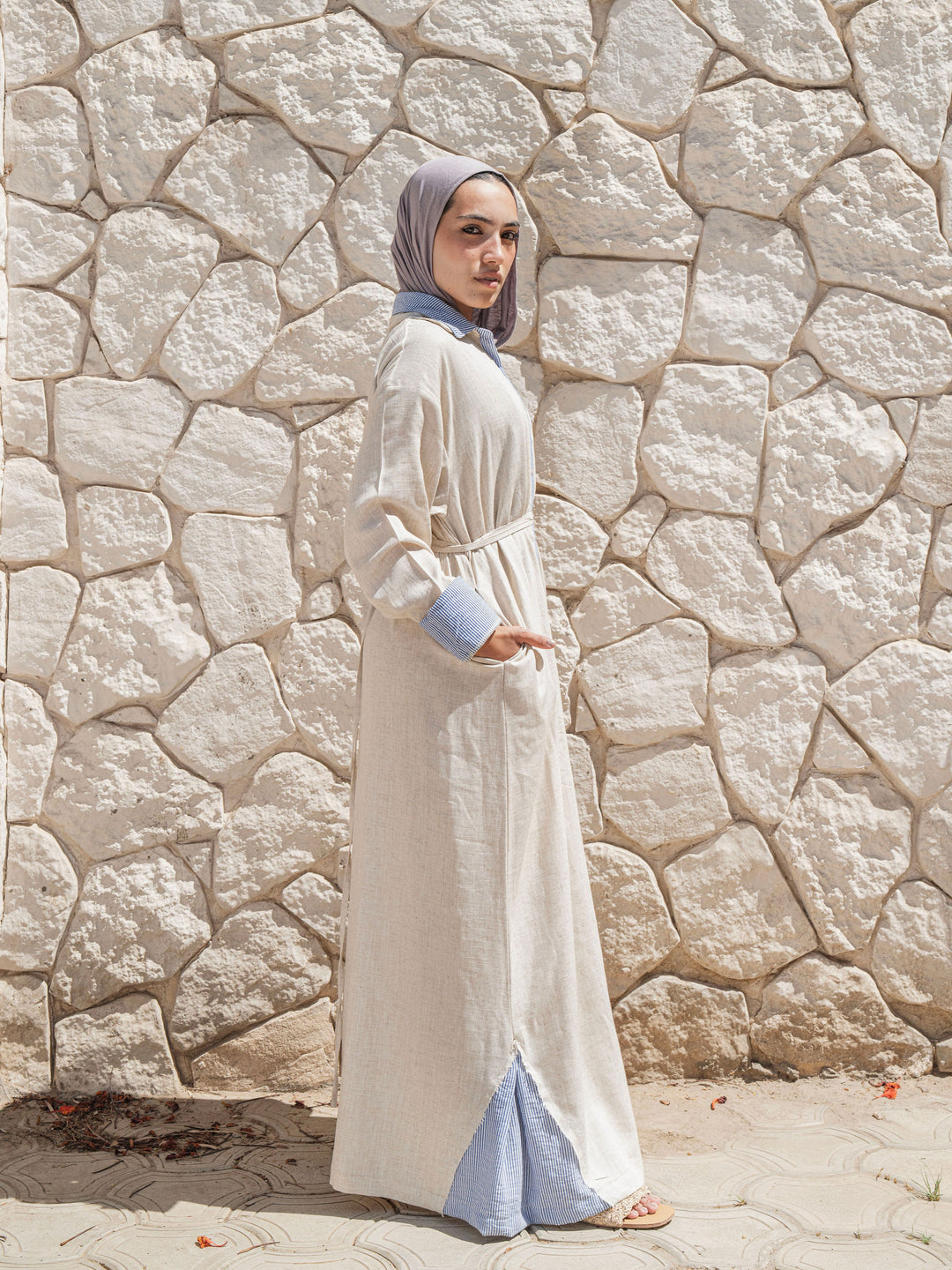 Belted Maxi Shirt Dress