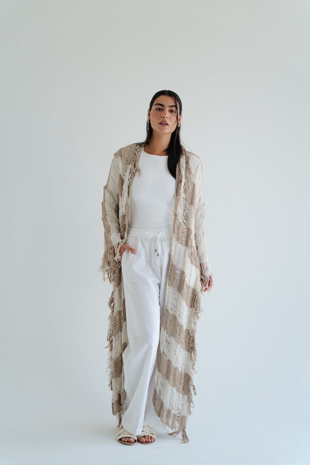 Serenity Handwoven Fringe Cardigan