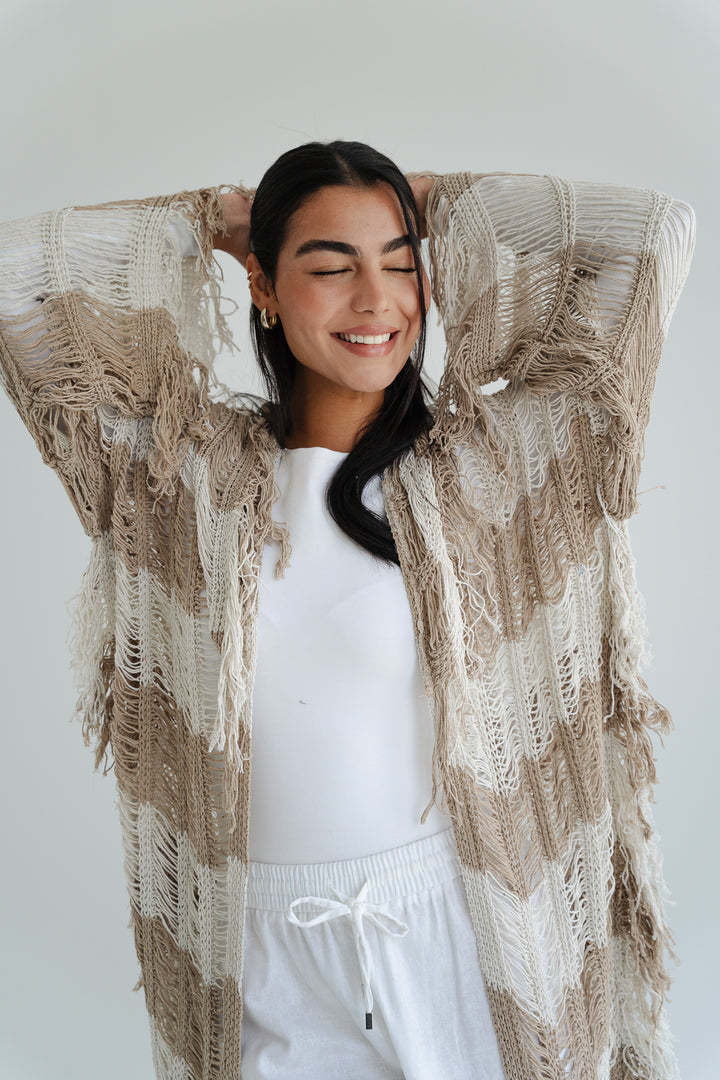 Serenity Handwoven Fringe Cardigan