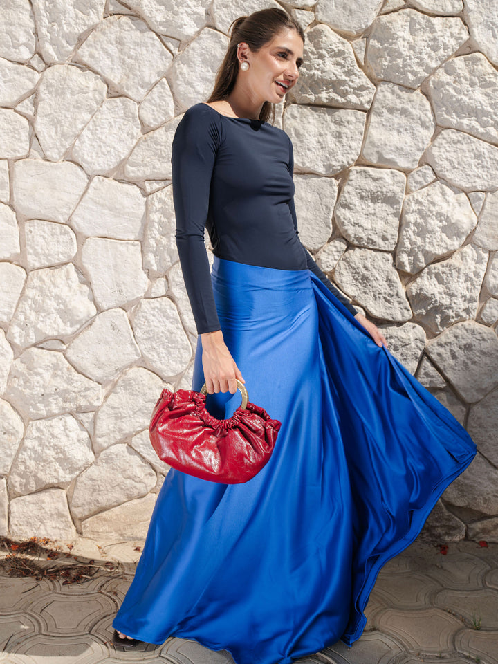 Luxe Wrap Skirt - Royal Blue