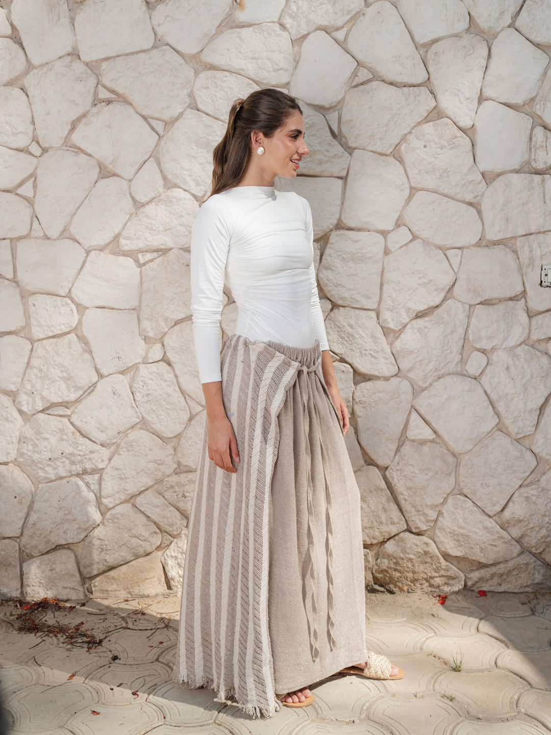 Sand Knit Wrap Skirt