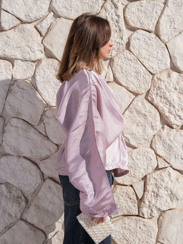 Sheer Knot Blouse - Pink