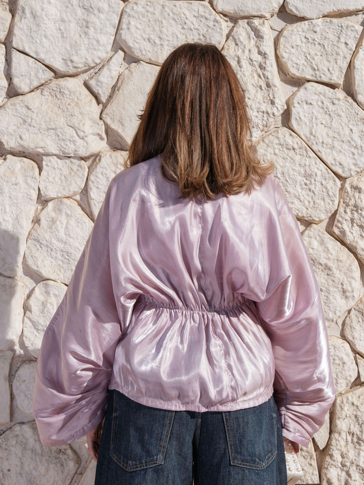 Sheer Knot Blouse - Pink