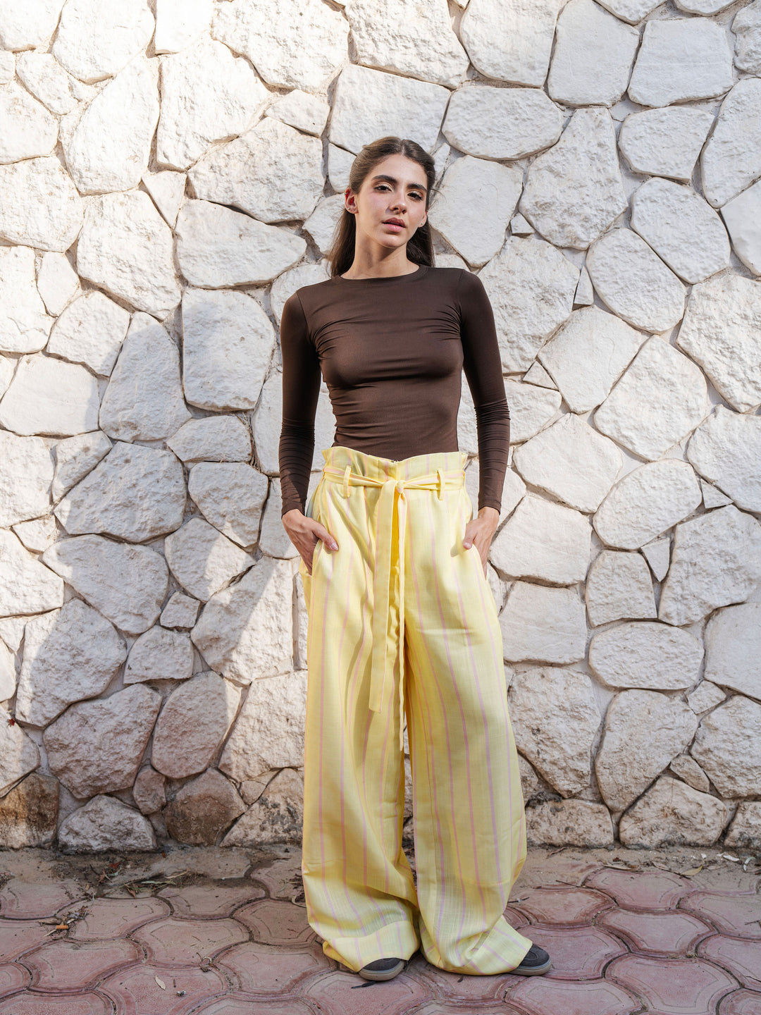 Fully lined Striped Pants