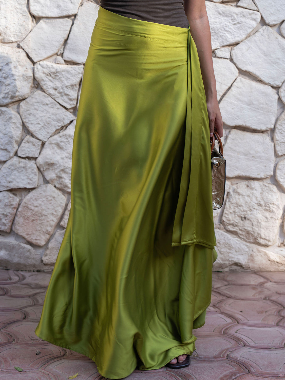 Luxe Wrap Skirt - Olive