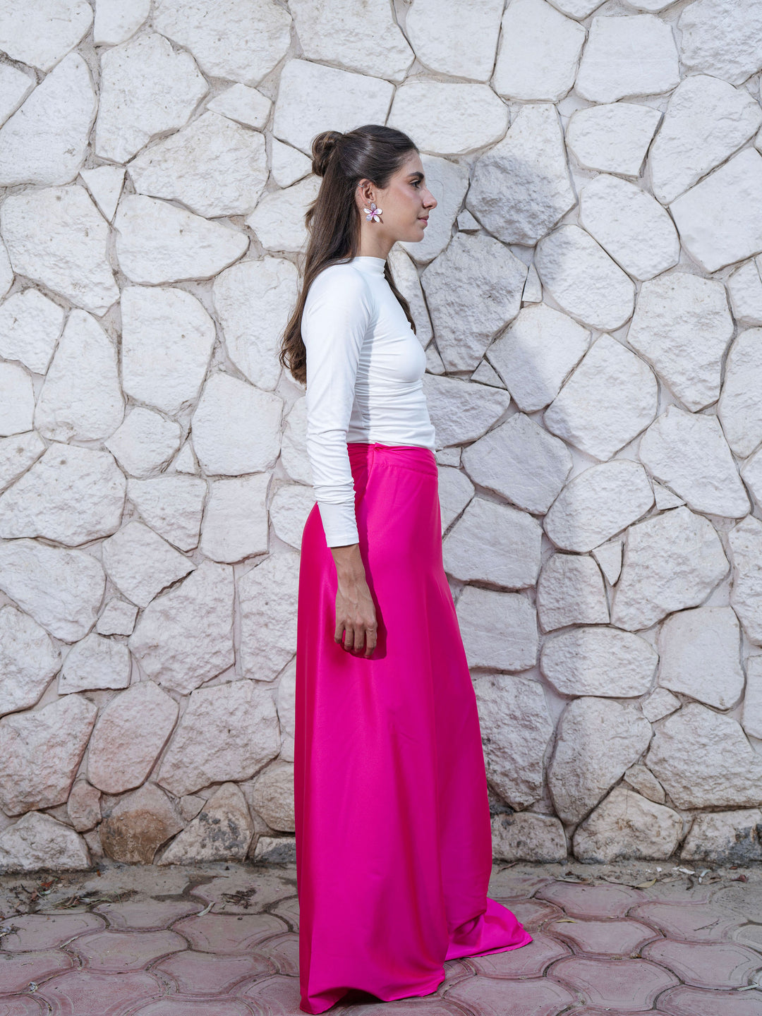 Luxe Wrap Skirt - Hot Pink