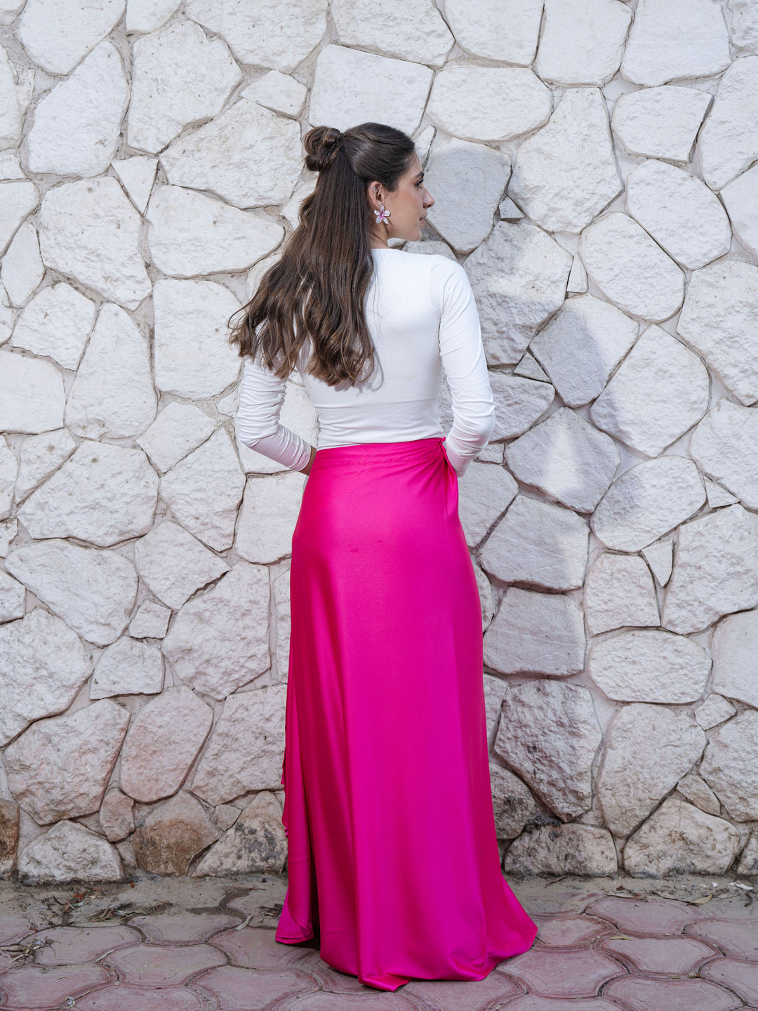 Luxe Wrap Skirt - Hot Pink