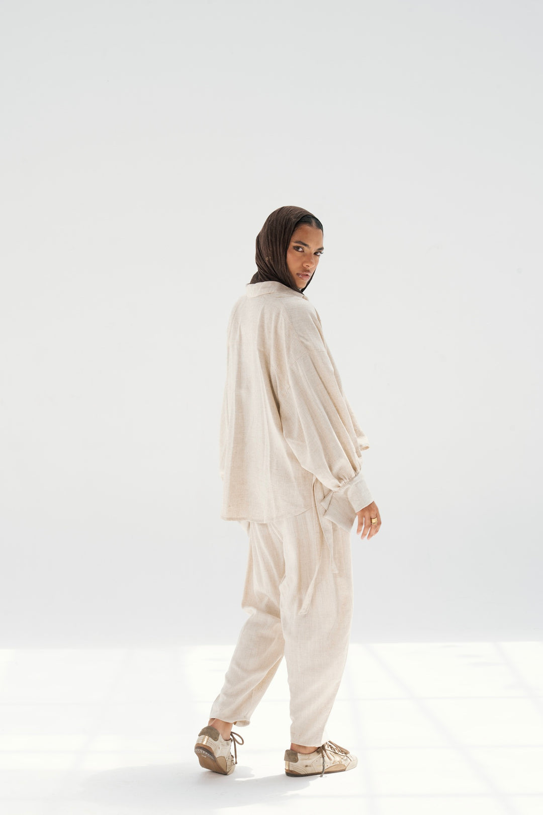 Linen Barrel Pants