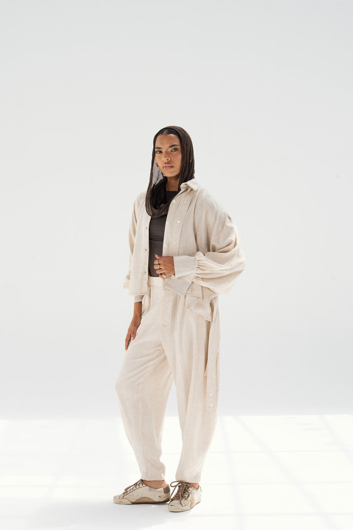 Linen Barrel Pants