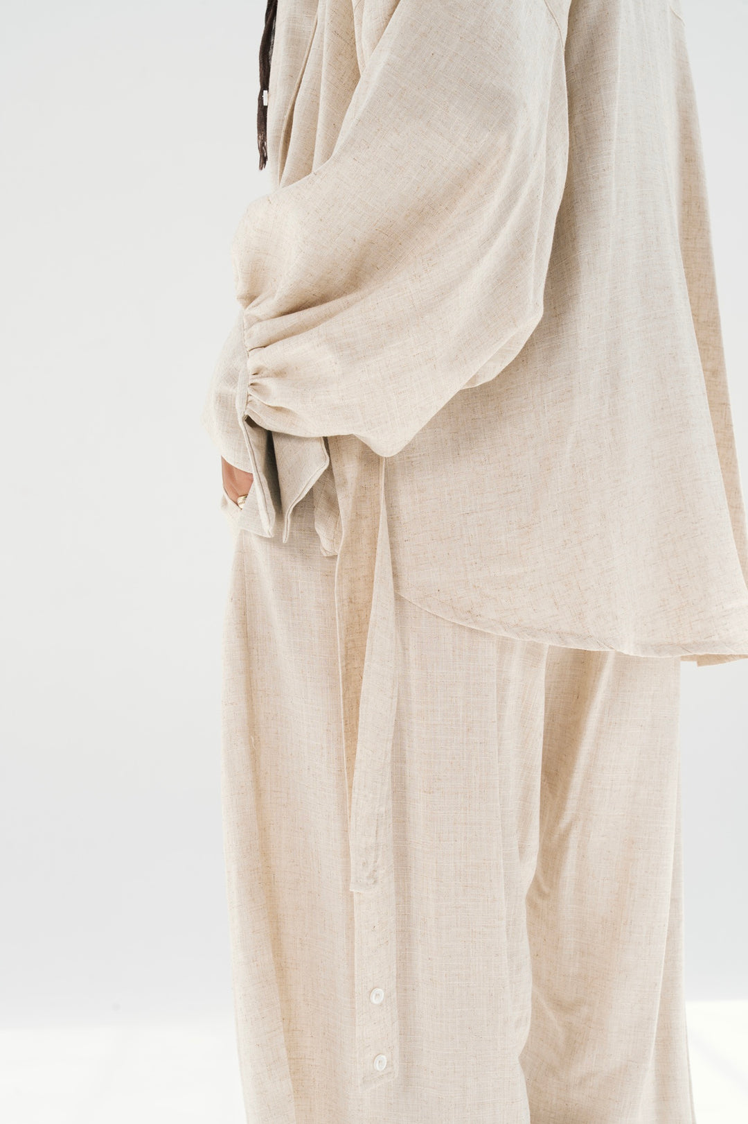 Linen Barrel Pants