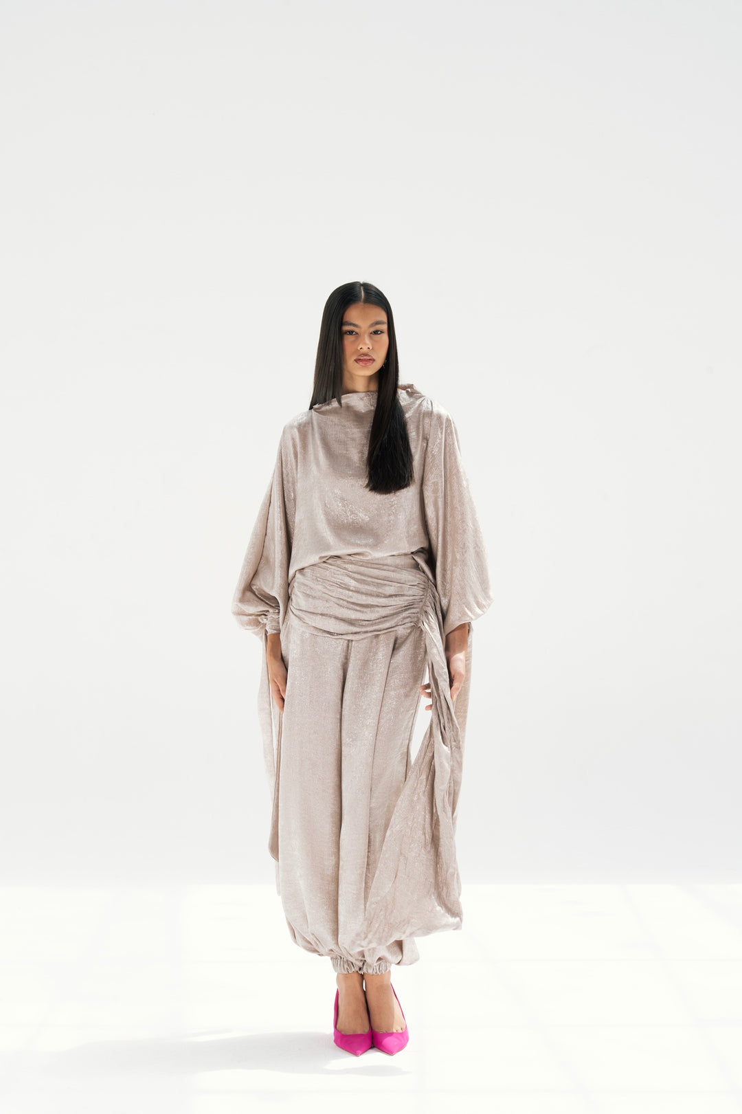 Draped Waist Evening Set