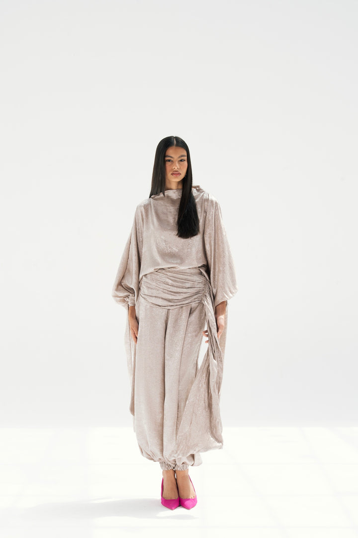 Draped Waist Evening Set
