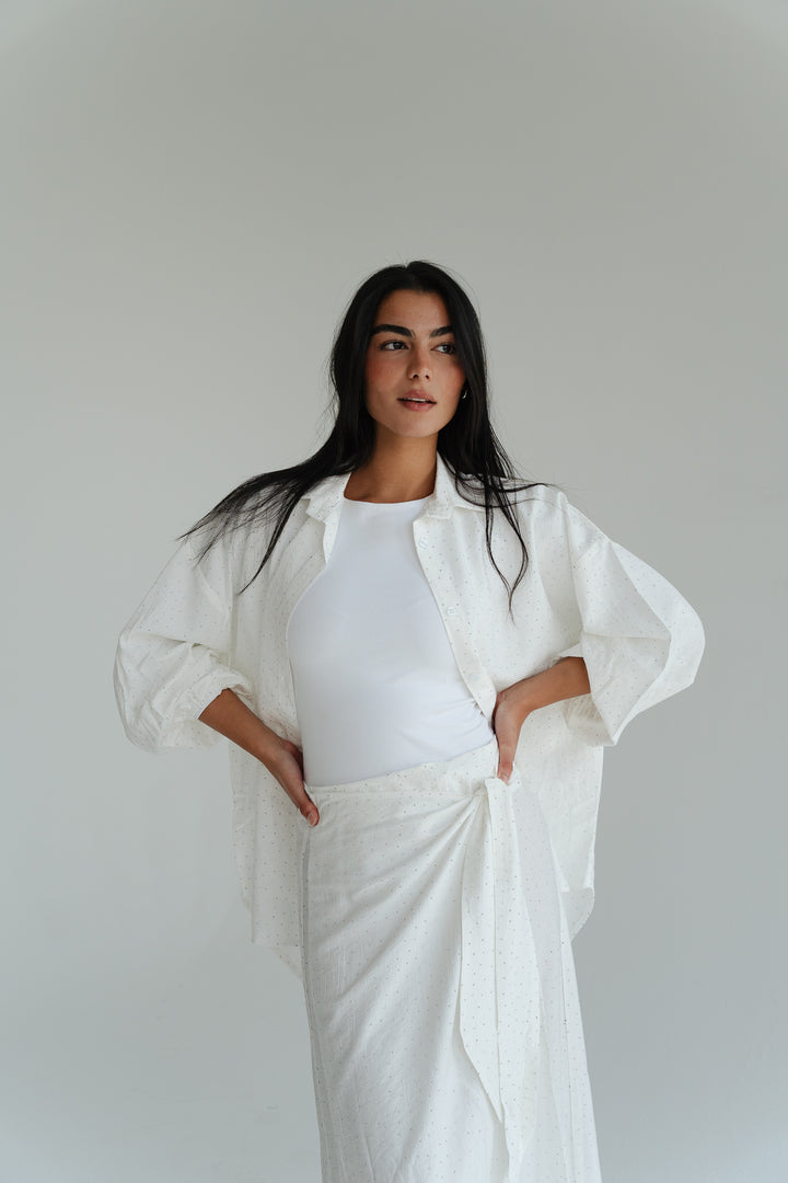 Rhinestone Oversized Shirt