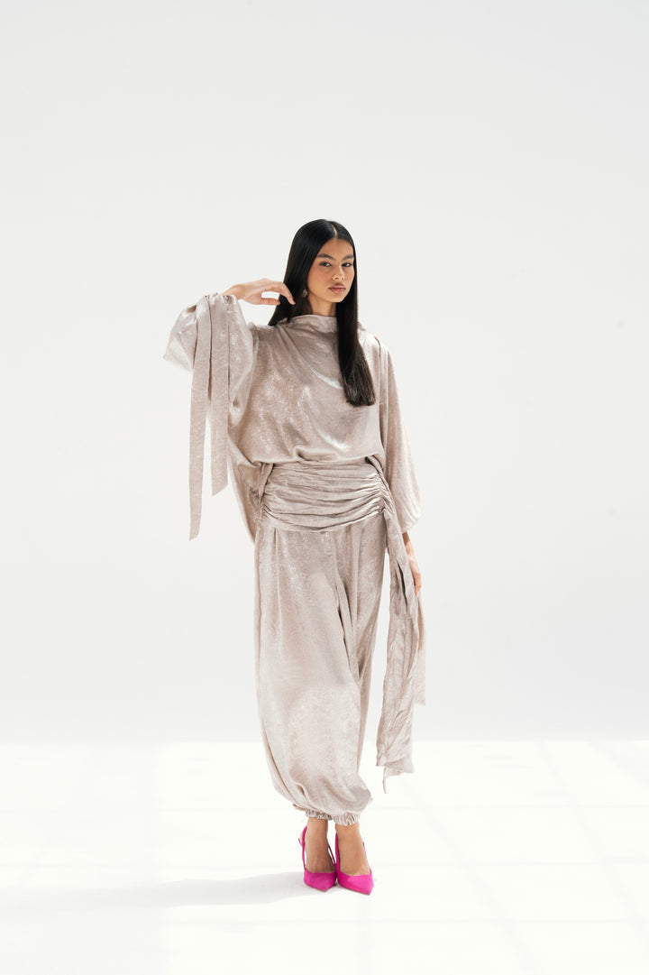 Draped Waist Evening Set