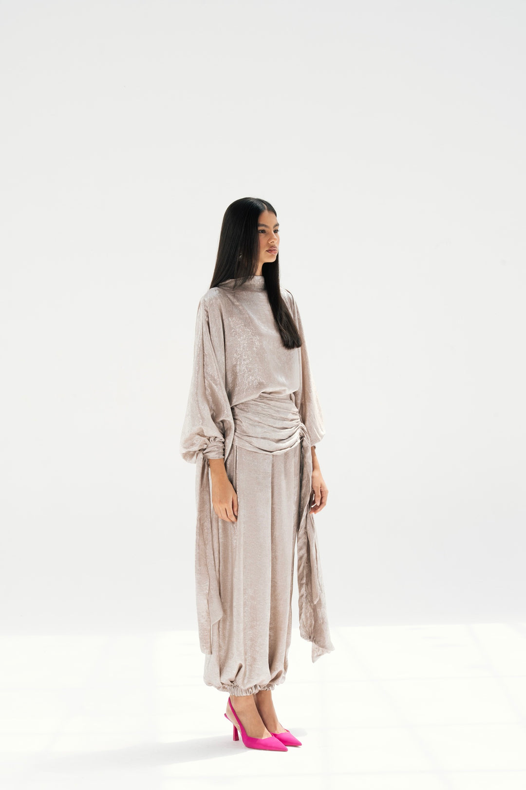 Draped Waist Evening Set