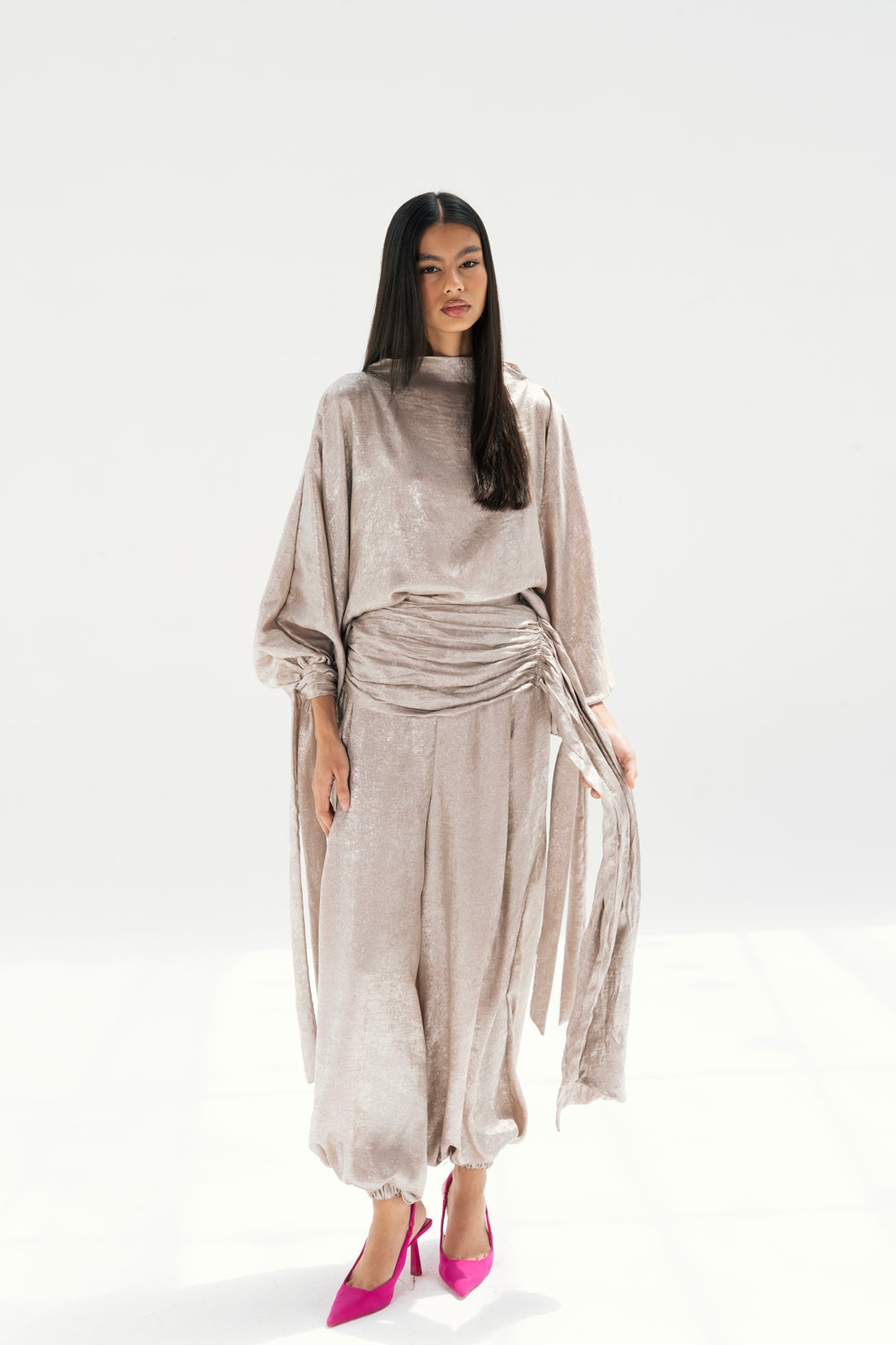 Draped Waist Evening Set