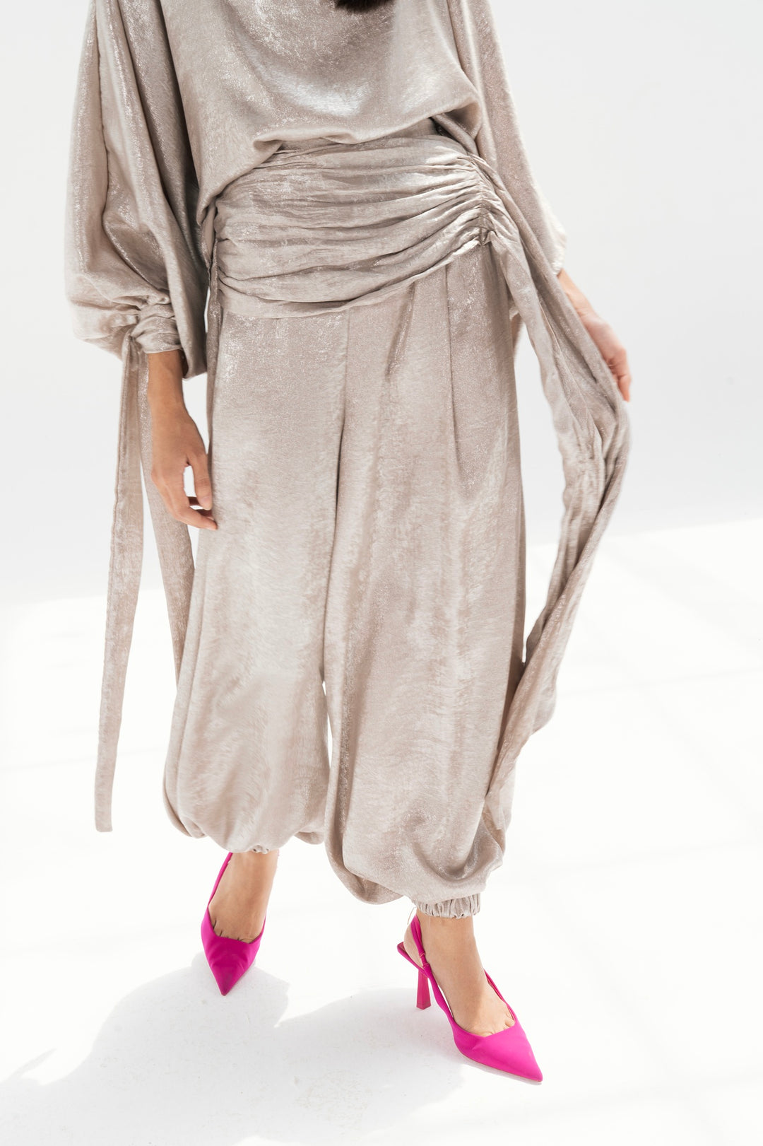 Draped Waist Evening Set