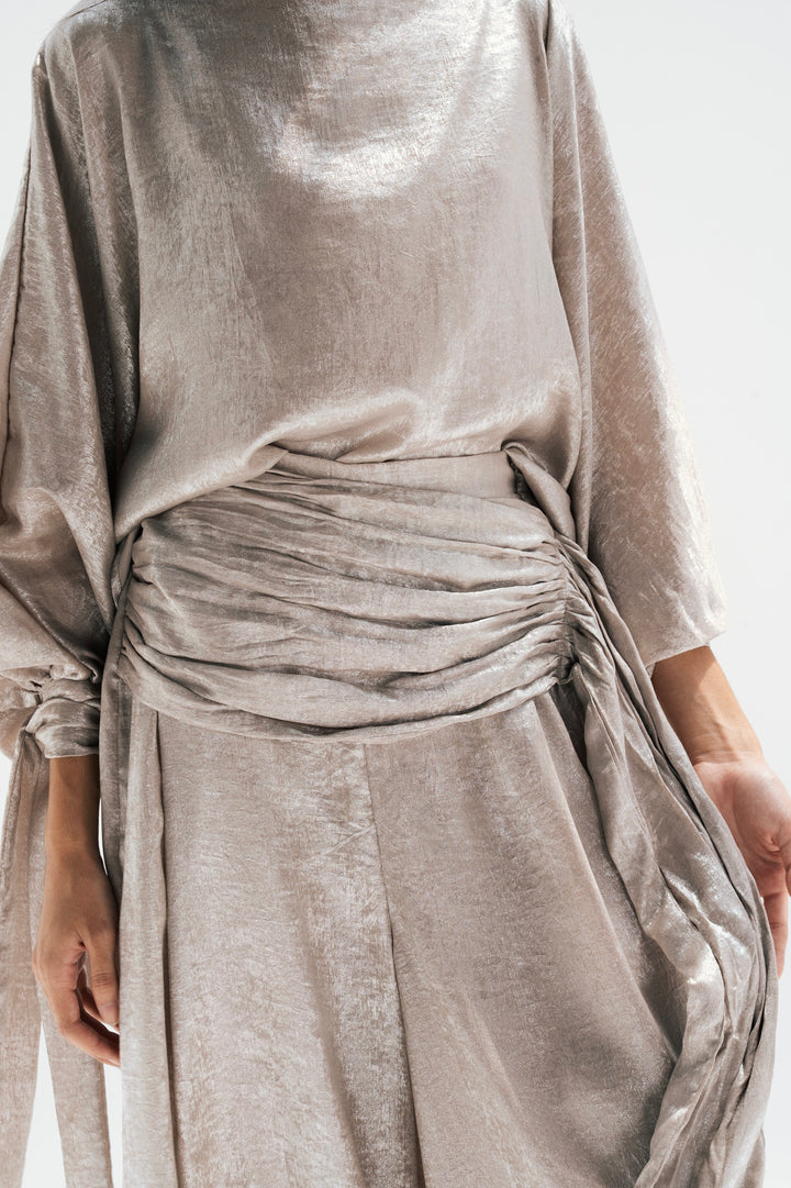 Draped Waist Evening Set