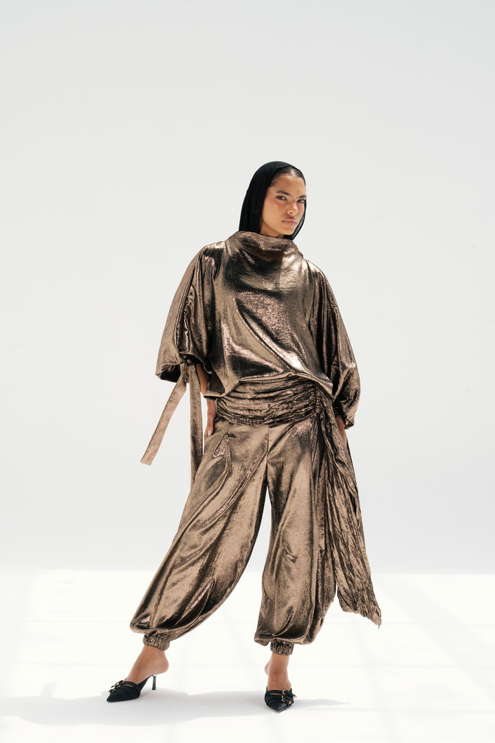 Draped Waist Evening Set