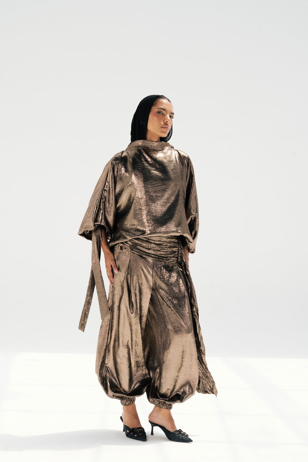 Draped Waist Evening Set