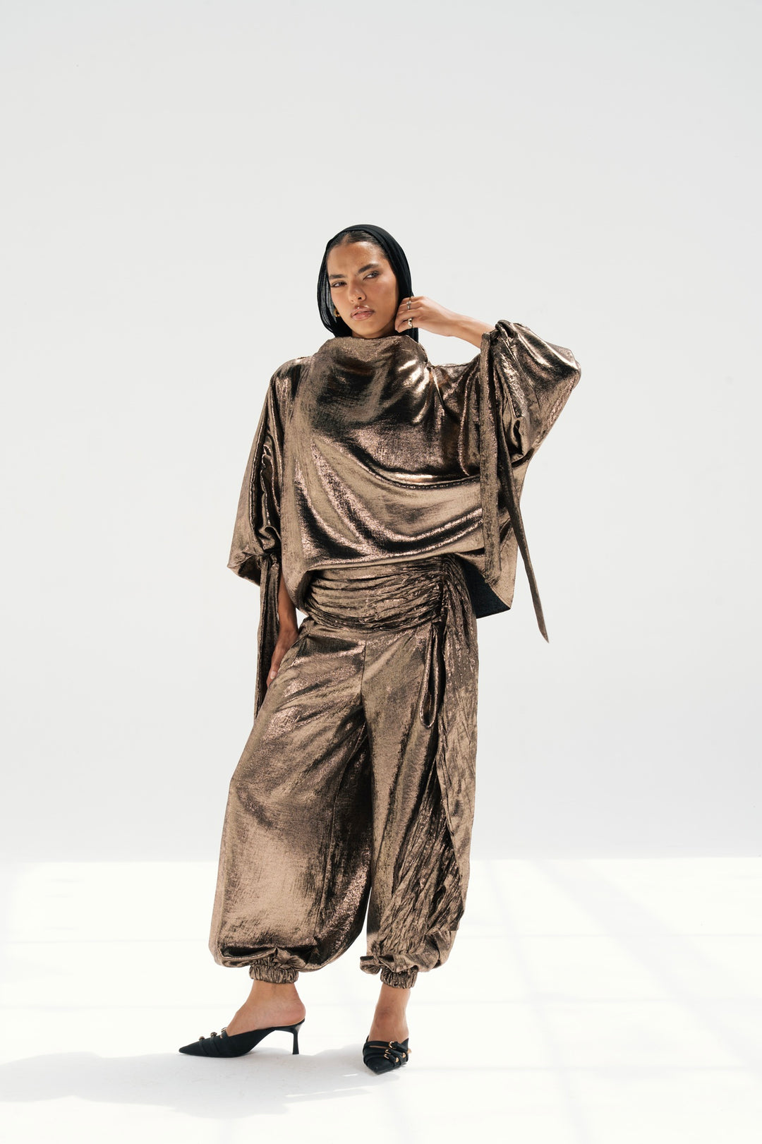 Draped Waist Evening Set