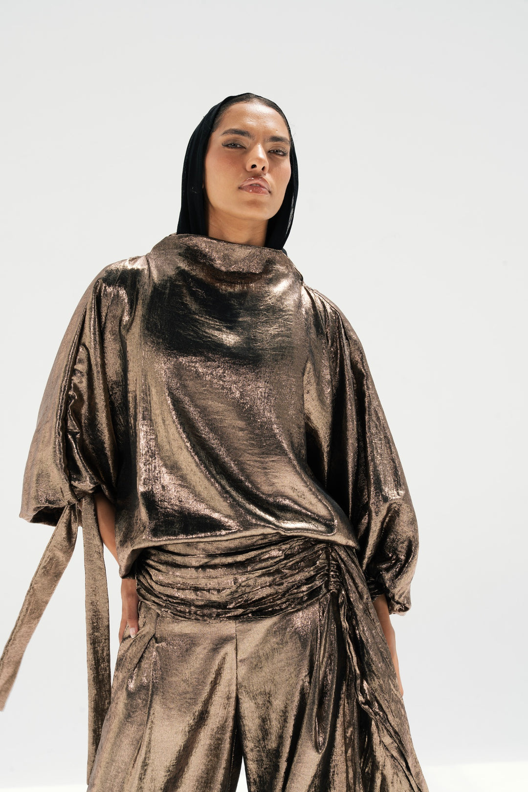 Draped Waist Evening Set