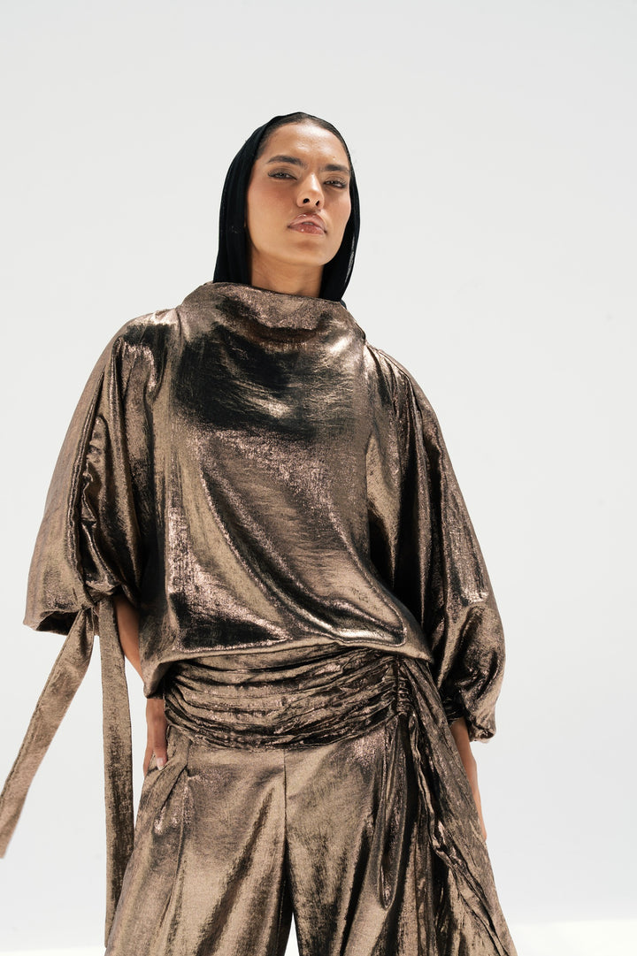 Draped Waist Evening Set