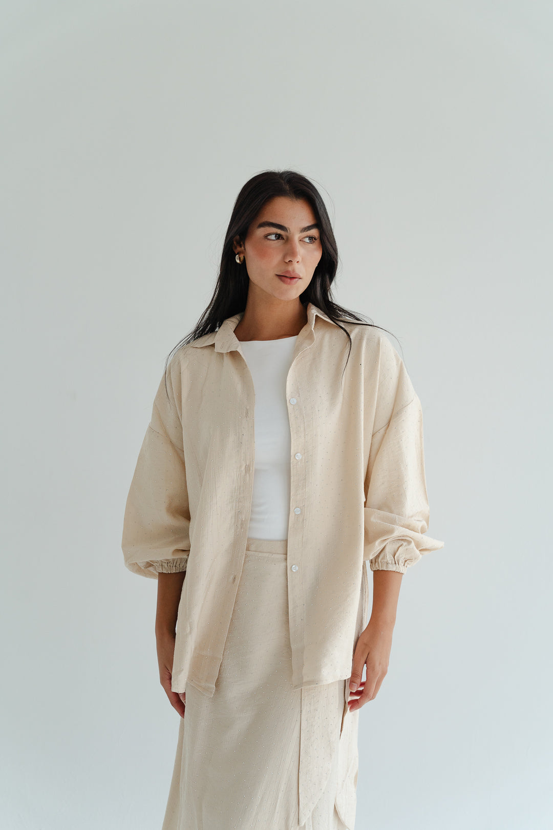 Rhinestone Oversized Shirt