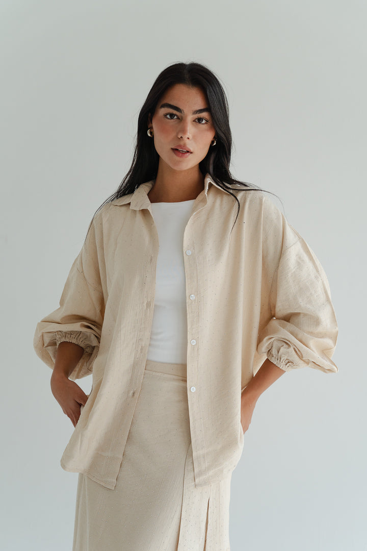 Rhinestone Oversized Shirt