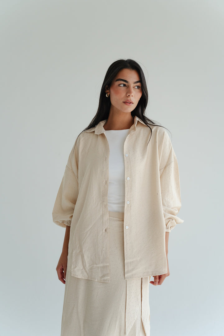Rhinestone Oversized Shirt