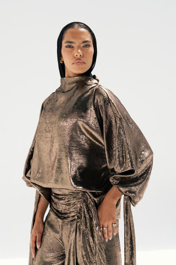 Draped Waist Evening Set