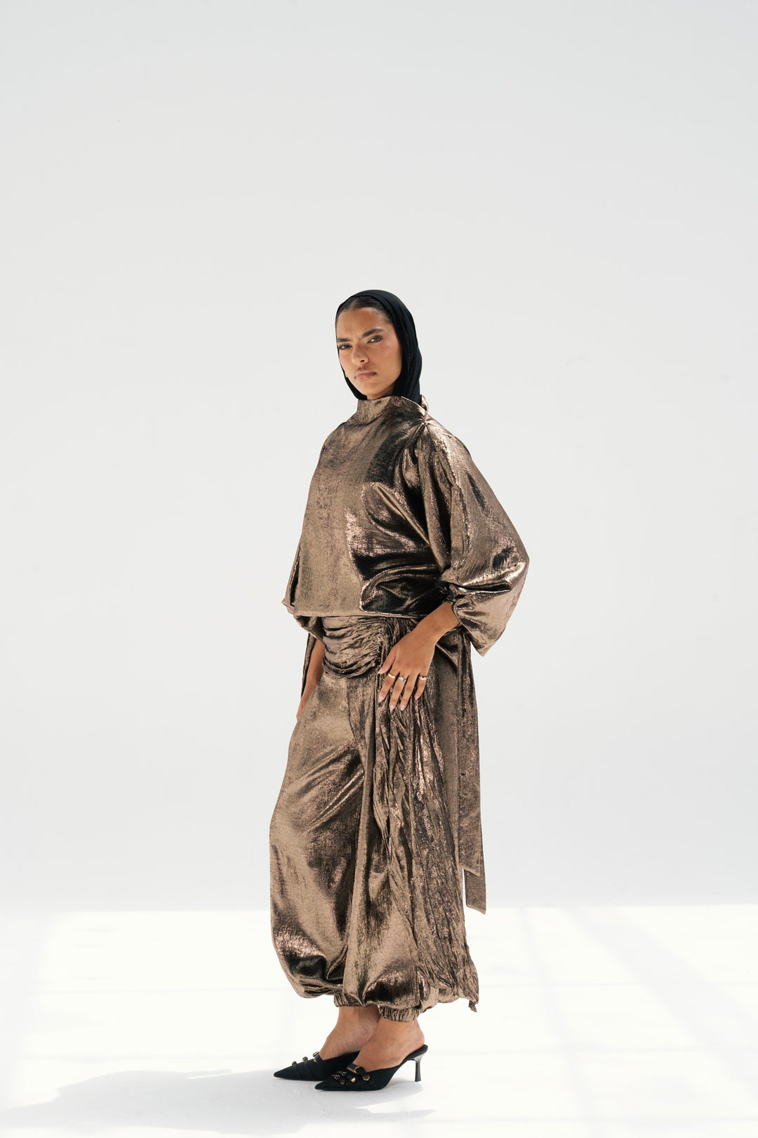 Draped Waist Evening Set