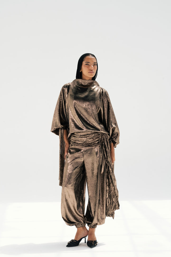Draped Waist Evening Set