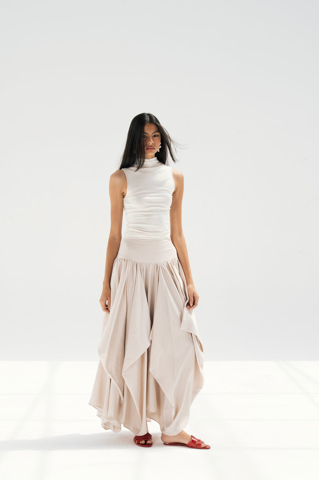Draped Maxi Skirt