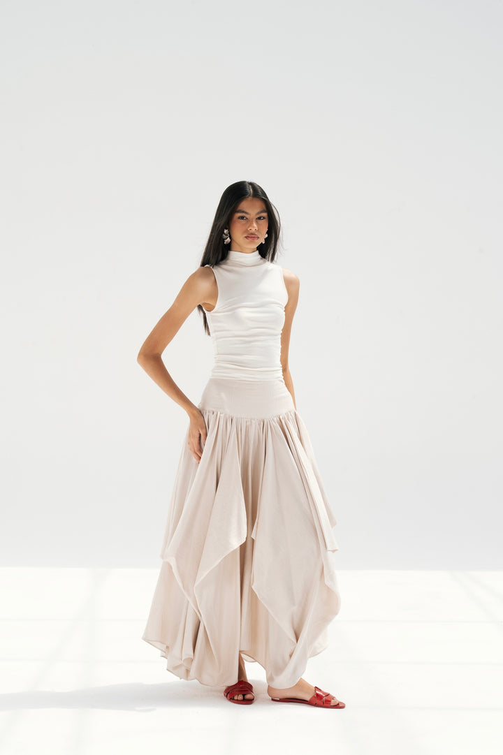 Draped Maxi Skirt